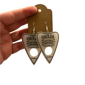 Ouija Board Planchette Earrings - White